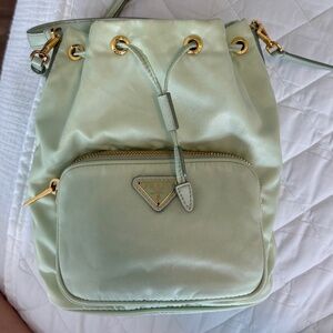🍀🔥 Acqua green Prada nylon bucket bag🔥🍀